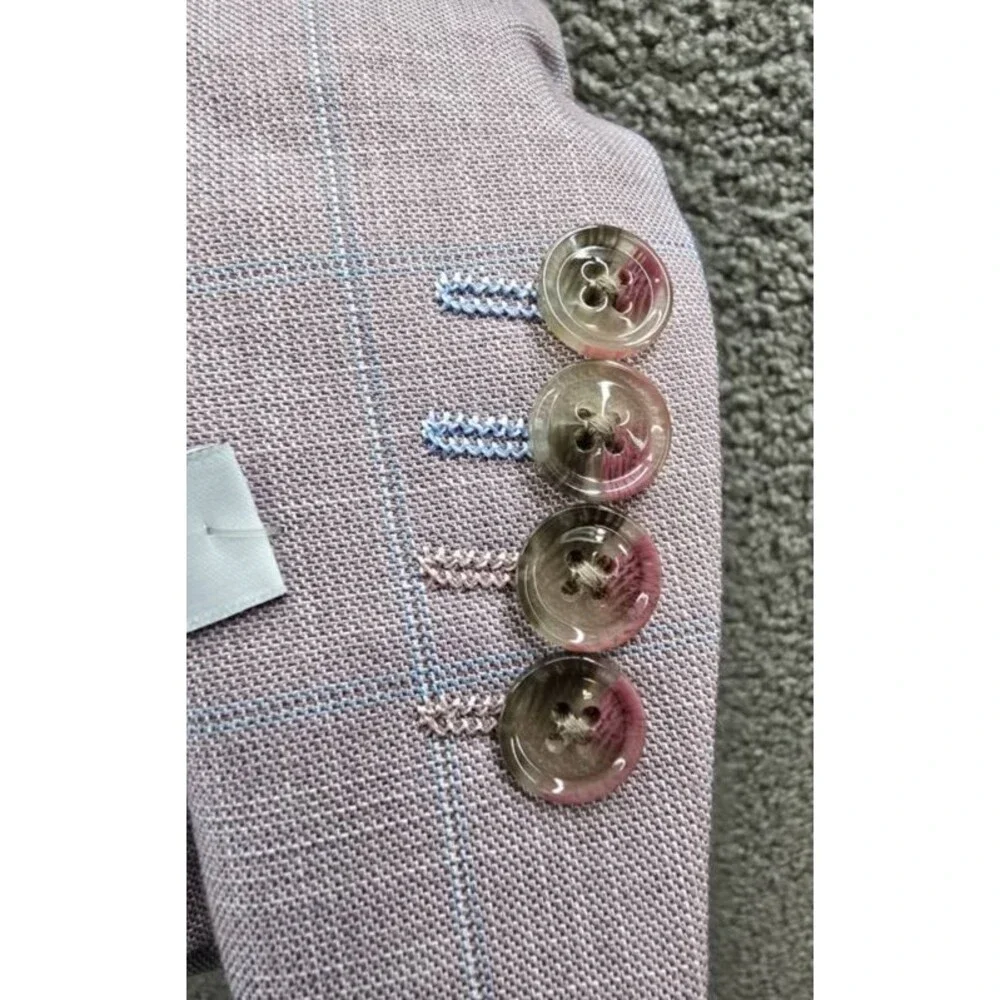 Tayion Collection Regular Fit Suit Jacket Men's 38R Pink Button Closure L/S